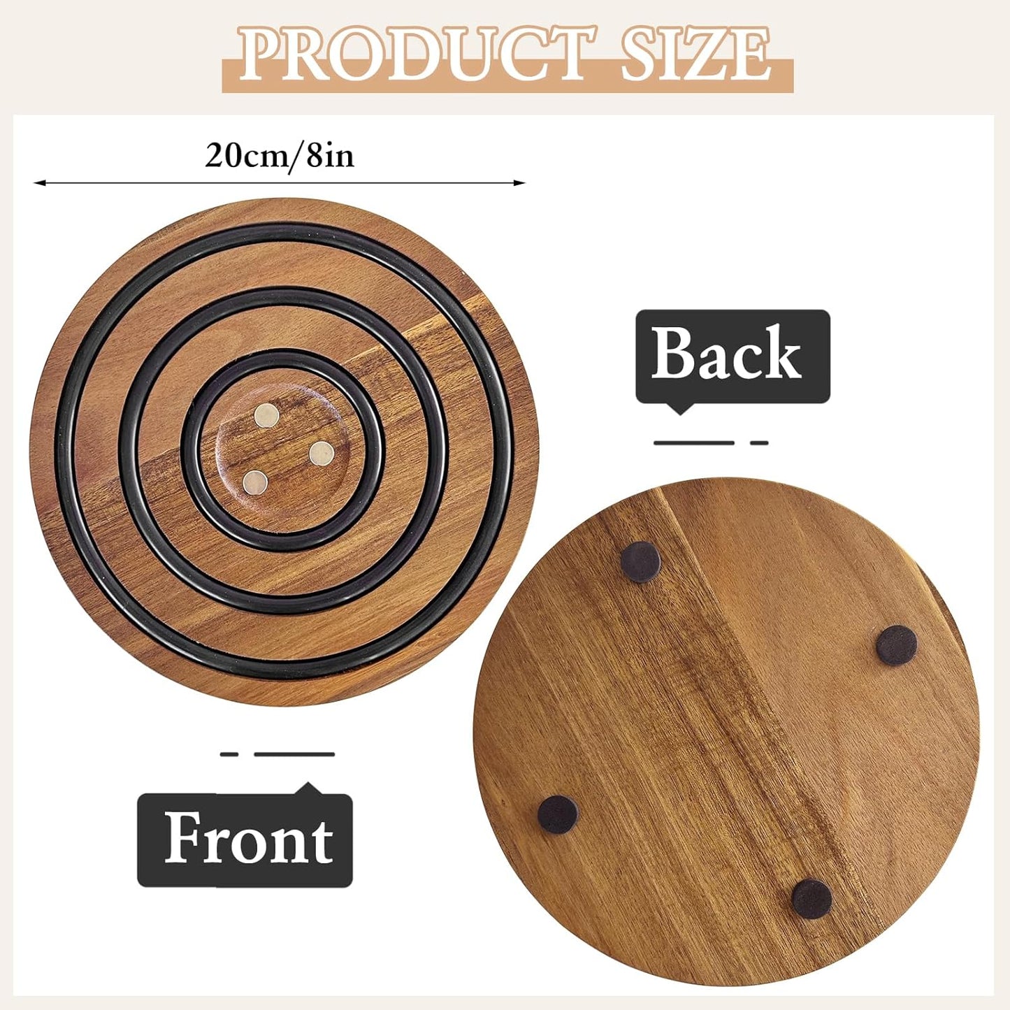 Magnetic Wooden Trivets for Hot Pots and Pans