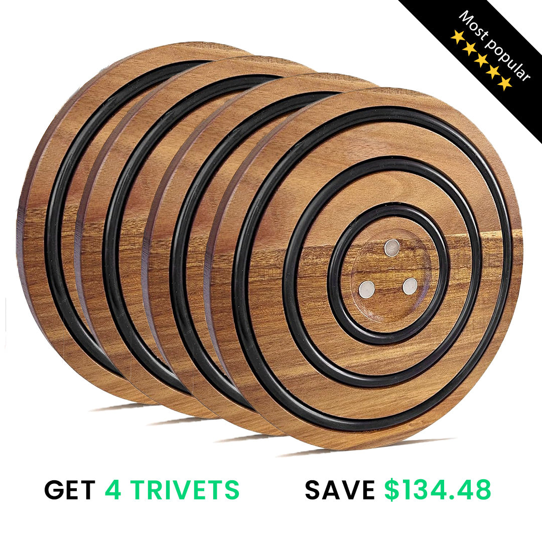 Magnetic Wooden Trivets for Hot Pots and Pans