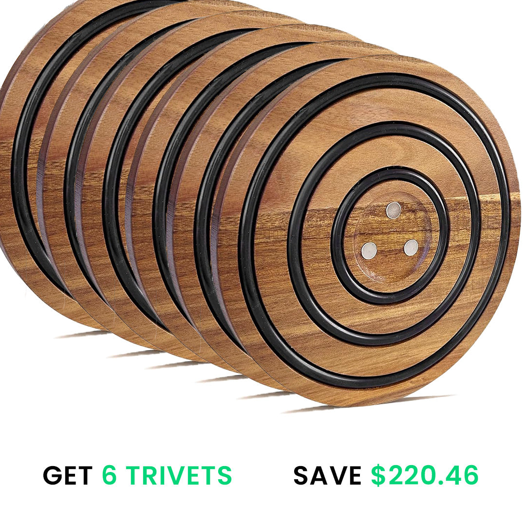 Magnetic Wooden Trivets for Hot Pots and Pans